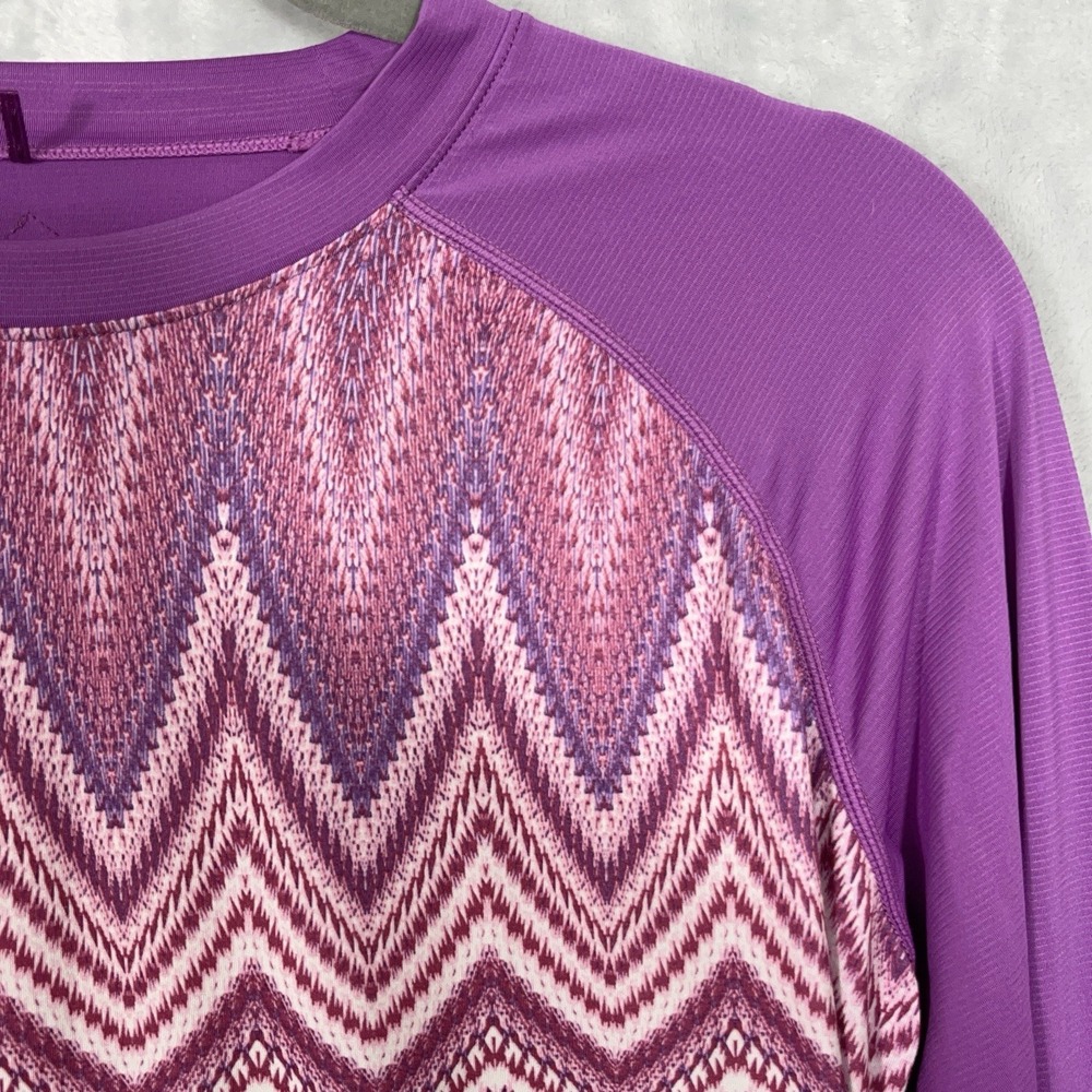 Prana Womens Top S Geometric Performance Stretch Activewear Casual Pullover Yoga - Picture 2 of 10